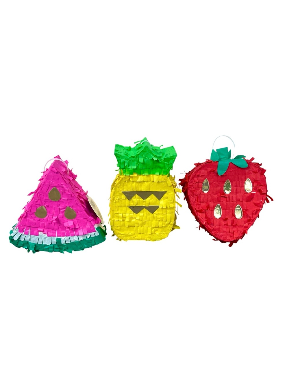 Fruit Trio Party Pinatas - Watermelon,🍉 Pineapple 🍍 Strawberry 🍓